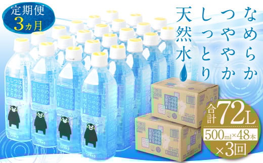 【3ヶ月定期便】なめらかつややかしっとり天然水 500ml PET 24本×2ケース(計144本)《お申し込みの翌月から出荷》シリカ水