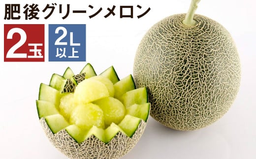 【2026年5月上旬より発送】 肥後グリーンメロン 2玉 (2L以上) くまモン箱入り メロンドーム