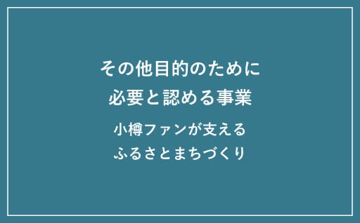 12 その他目的のために必要と認める事業(小樽ファンが支えるふるさとまちづくり)