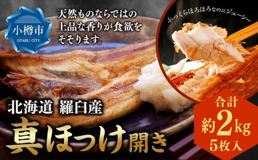 北海道 羅臼産 真ほっけ 開き 5枚入 合計約2kg ほっけ 干物 冷凍 海鮮 魚介類