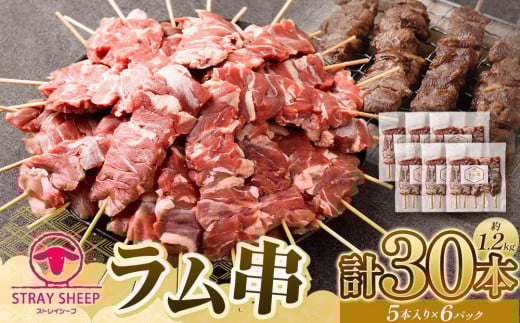 【羊肉専門店のバーベキュー素材】ラム串 30本(約1.2kg) 北海道 ジンギスカン ヘルシー 焼肉 肉 バーベキュー ラム
