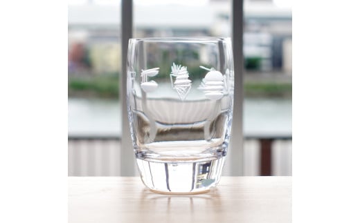 浅草切子 暮らしの硝子「食べ物グラス 521」化粧箱入り| 切子 切子ガラス ガラス工芸 グラス ガラス コップ 食べ物柄 手作り ぐい呑み 家飲み 酒器 ハンドメイド 手作り ギフト 贈答 プレゼント