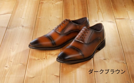 【匠の靴】超軽量&履き心地抜群な本革ビジネスシューズAF-01 (サイズ:25.0cm カラー:ダークブラウン)