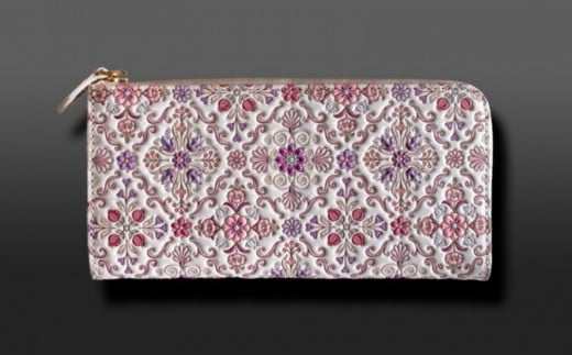 【浅草文庫】L字長財布 オリエント柄 (カラー：ピンク)