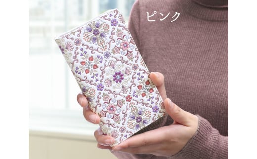 【浅草文庫】スマホケース オリエント柄 (カラー:ピンク)