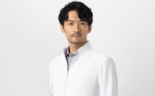 レピウスの白衣 【メンズ】 スタンドカラーZIP ショートコート [長袖] ストレッチ素材 / ネーム刺繍付き (サイズ：46サイズ)