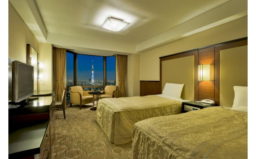 【浅草ビューホテル】禁煙スタンダードツイン[スカイツリー側]1泊朝食付きペアご宿泊券 | ご宿泊招待券 宿泊券 宿泊補助券 ペア 関東 東京 上野 浅草 レストラン ビュッフェ スカイツリー 旅行 観光 トラベル ギフト 贈答