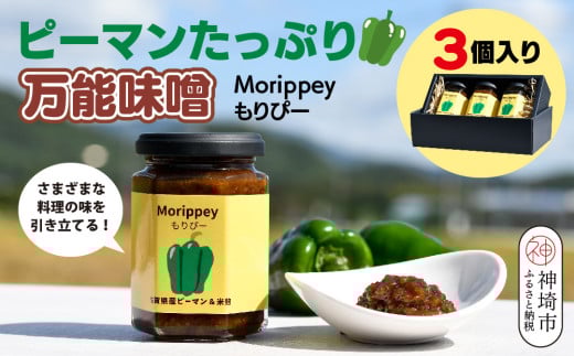 リピーター続出!! "ピーマン味噌 もりぴー"3個セット[サラダピーマン ピーマン 米麹味噌 手作り 無添加 テレビにも出演 ](H100104)