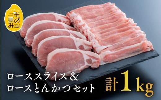 【スピード発送】 豚肉 中川さんちの米の恵み豚ローススライス 500g × ローストンカツ 500g（約100g×5枚）セット 食べ比べセット