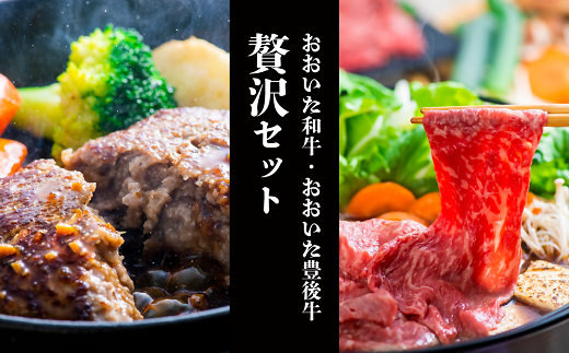 【スピード発送】 おおいた和牛モモ・ロースすき焼き肉（500g）＆豊後牛ハンバーグ（9個）贅沢セット