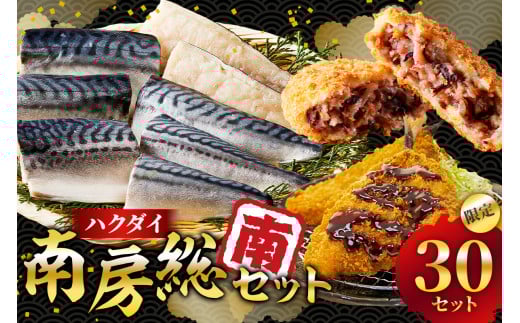 ハクダイ南房総セット『南』 mi0012-0144【塩さば イカメンチ あじフライ セット 詰め合わせ 揚げ物 骨抜き 骨なし 冷凍 訳あり】