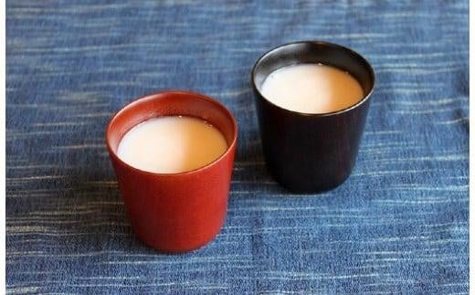 【オークヴィレッジ】URUSHI CUPペアセット（黒色漆＆あずき色漆）〔国産材 木製食器〕| ギフトラッピング対応 カップ ペア コップ キッチン インテリア 雑貨 オークヴィレッジ AH065