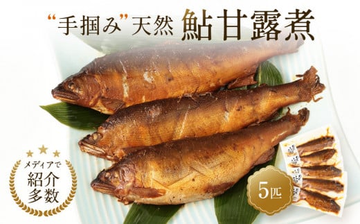 【個包装】秘伝のタレ使用！手掴み天然鮎甘露煮（5匹）| 化学調味料不使用 天然 魚 鮎 おいしい 食品 高山 有限会社井根鉄筋 SF001