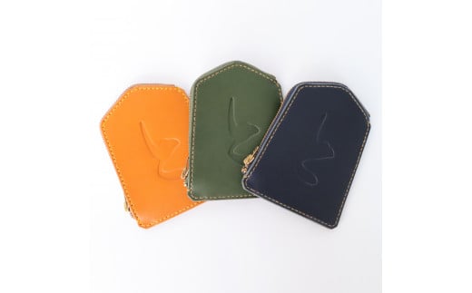 07-32-014　Tokin wallet(と金財布）鋭月書 ピットなめし革 ・根付つき