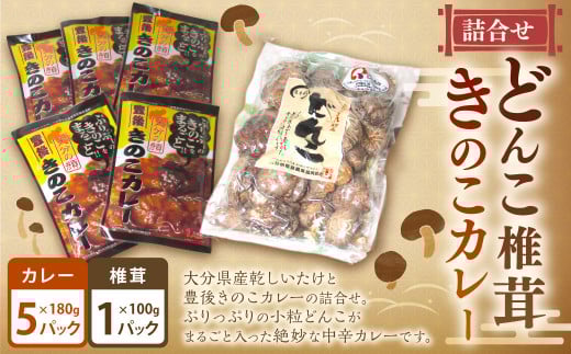 どんこ 椎茸 100g×1袋・ きのこ カレー  180g×5袋 詰合せ セット