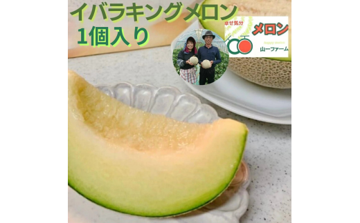 メロン めろん イバラキングメロン 1個(大玉1.5kg以上) 山一ファーム おすすめ 人気 国産 山一ファーム 茨城 鉾田 フルーツ 旬 プレゼント 贈り物 甘い ヘルシースイーツ 産地直送 農業王国 青肉 緑肉 送料無料