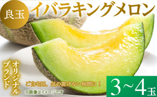 来年2026年5月出荷【イバラキングメロン 訳あり（良品）】＼上品な甘さと滑らかな肉質！／茨城県鉾田市産 イバラキング メロン めろん 3～4玉｜先行予約 青肉 産地直送 追熟 日持ちよし 国産 フルーツ 果物 ご自宅用 おすすめ 人気 ザ・百笑