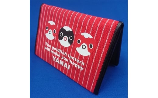 柳井縞名刺入れ 金魚ちょうちん レッド【1098746】