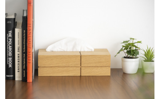 Leaf Style「ティッシュケース ナラ材」