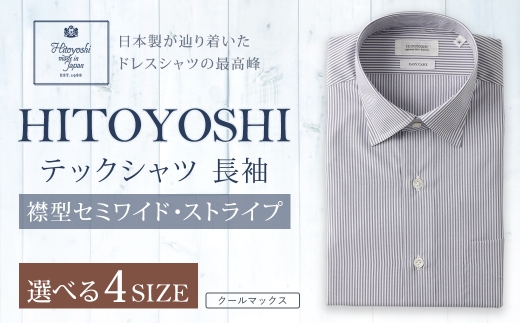 HITOYOSHI テックシャツ 長袖 ストライプ セミワイド 1枚 LL (43-86)