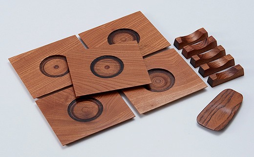 茶さじ、箸置き、コースターセット(桐箱入り)