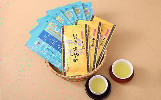 お茶の三翆園 玉緑茶 ・ 水煎茶 詰め合わせ 計950g いつきさやか お茶