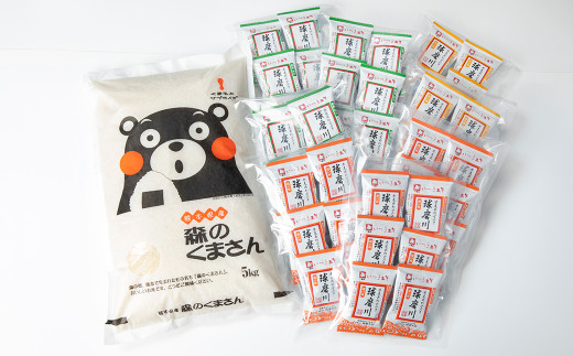 つぶ味噌仕立て 本格 フリーズドライ みそ汁 (42食・3種)&森のくまさん(米) <大セット>/お米 豚汁 味噌汁 セット 簡単 お手軽 食べ比べ 即席 お取り寄せ