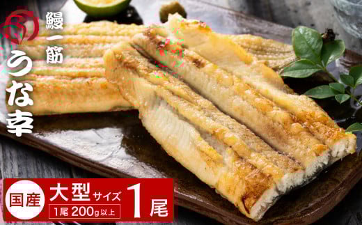 鰻一筋「うな幸」のふわとろ白焼き[“国産"特大1本入り]たれ付き