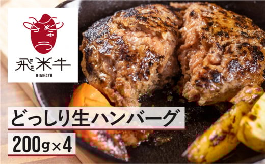 《簡易包装》うまい赤身にこだわった牛飼いの和牛肉ハンバーグ 200g×4個  飛米牛 生ハンバーグ 和牛100%