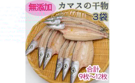 無添加 干物 カマスの開き3袋 合計9枚~12枚入り ヘルシー おつまみ 惣菜 魚介 焼き魚 時短料理【R00823】