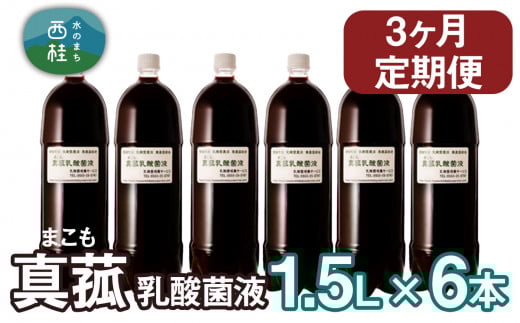 【定期便】真菰（まこも）乳酸菌液　1.5L×6本　3ヶ月定期便 ／ マコモ 無農薬栽培 山梨県【n0511-03_nyu】