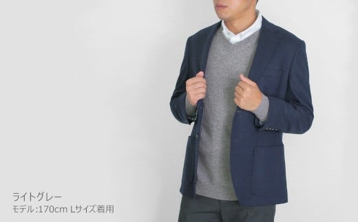 Vネックセーター カシミヤ 100% ( ライトグレー・M ) メンズ 日本製 | ニット Vネック 薄手 無地 シンプル 長袖 秋冬 冬 新潟県 五泉市 高橋ニット株式会社