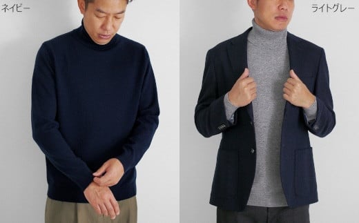 タートルネック セーター カシミヤ 100% ( ネイビー・M ) メンズ 日本製 | ニット タートル 薄手 無地 シンプル 長袖 秋冬 冬 タートルネックセーター 新潟県 五泉市 高橋ニット株式会社
