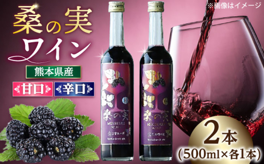 桑の実 ワイン （甘口・辛口） 500ml×2本【株式会社 峯樹木園】合志市 熊本県 熟成ワイン ワイン わいん 酒 お酒 洋酒 果実酒 辛口 甘口 桑の実 マルベリー お祝い 贈答 贈り物 飲み比べ ワインセット ギフト  [AYBM006]
