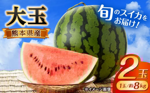 【2026年発送分先行予約】【数量限定】大玉 西瓜 2玉入り (1玉約8kg以上×2玉)【株式会社 GGYパッケージ】大玉 すいか スイカ 西瓜 熊本 くまもと クマモト 特産品  [AYAU002]
