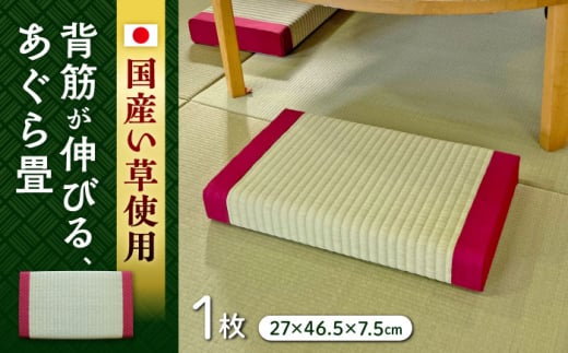 一畳屋 あぐら畳 座卓 枕 1枚 縦27cm×横46.5cm×高さ7.5cm 国産 たたみ 置き畳 い草 日本製 熊本県産【一般社団法人クラッシーノこうし】 [AYAB111]