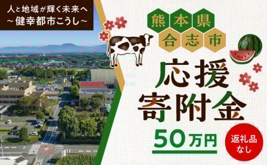 【応援寄附金】熊本県合志市 1口 50万円 返礼品なしのご寄附　【合志市役所】 [AYBZ004]