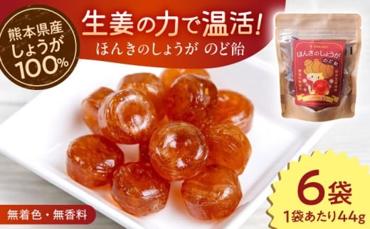 ほんきのしょうがのど飴 6袋セット【ジンジベル】 [AYAD015]