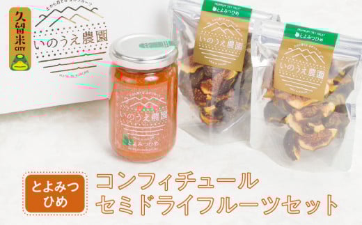 とよみつひめコンフィチュール・セミドライフルーツセット_いちじく とよみつひめ コンフィチュール 170g×1瓶 セミドライフルーツ 30g×2袋 セット ドライフルーツ てんさい糖 JAS認証 ヘベス ブランドいちじく 自社農園 糖度30度 果肉 パン チーズ ヨーグルト 冷蔵 お取り寄せ 福岡県 久留米市 送料無料_Ca004