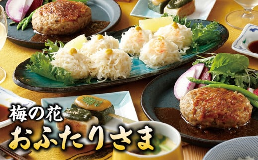 梅の花 おふたりさま_10/14以降 価格改定 梅の花 2人分 惣菜 とうふしゅうまい かにしゅうまい 茶碗蒸し ミニ生麩 木の芽みそ 柚子みそ 豆腐 ハンバーグ 久留米ソース 冷凍 冷凍保存 おふたりさま 中華 和食 セット 自宅のストック お祝い ギフト 福岡 久留米市 お取り寄せ 送料無料_Cx227