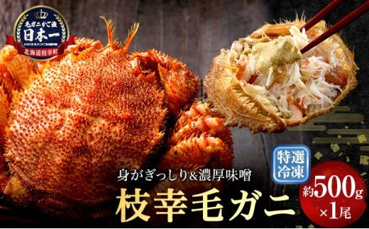 【漁獲量日本一】至福の逸品!特選冷凍「枝幸毛がに」約500g×1尾 毛蟹 毛ガニ オホーツク 北海道