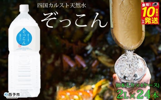 四国カルスト天然水ぞっこん 2L(6本入り)×4ケース 計24本