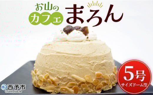 ＜マロンケーキ「お山のカフェまろん」5号 1個＞ 栗 洋菓子 お菓子 おかし スイーツ デザート 15cm コーヒー 珈琲 クリーム モンブラン 渋皮煮 濃厚 スポンジケーキ ドーム型 おうちカフェ メニークエスト 愛媛県 西予市【冷凍】