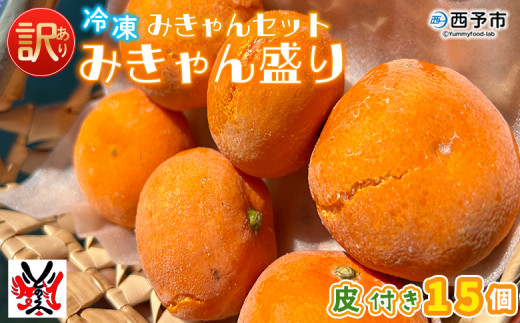 ＜【訳あり】冷凍みきゃんセット みきゃん盛り（皮付き15個）＞ ミカン 温州みかん 柑橘 果物 フルーツ デザート 詰合せ 特産品 渡江から一歩を踏み出す会 食べて応援 愛媛県 西予市【冷凍】