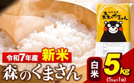 新米 令和7年産 森のくまさん 5kg × 1袋  白米 熊本県産 単一原料米 森くま《10月中旬-12月末頃出荷》 送料無料