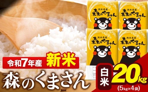 新米 令和7年産 森のくまさん 20kg 5kg × 4袋  白米 熊本県産 単一原料米 森くま《10月中旬-12月末頃出荷》 送料無料