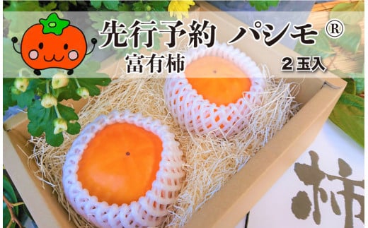 ◆【残りわずか】 柿畑の王様 ”パシモ” 実生庵の高級ブランド富有柿    近江今津産 4L 約0.6kg 1箱 2個入 【令和7年(2025)産】