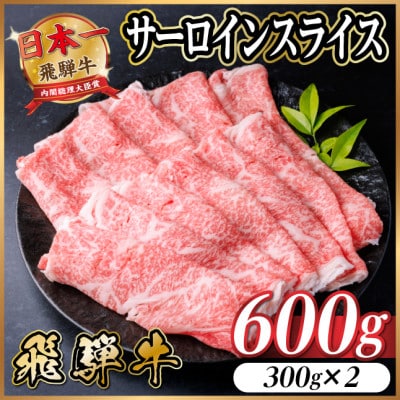 飛騨牛　厳選サーロインスライス　600g(300g×2)　しゃぶしゃぶ用　黒毛和牛　小分け【配送不可地域：離島】【1653664】