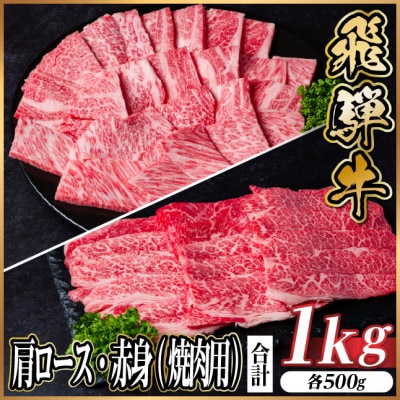 飛騨牛 厳選肩ロース・赤身(焼肉・BBQ用)1kg A4~A5 小分け【配送不可地域:離島】【1667361】