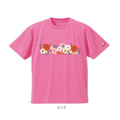 JTTA公認　卓球ユニフォーム【男女兼用(ドライ):XXLサイズ】フラワー2　ピンク【1675420】